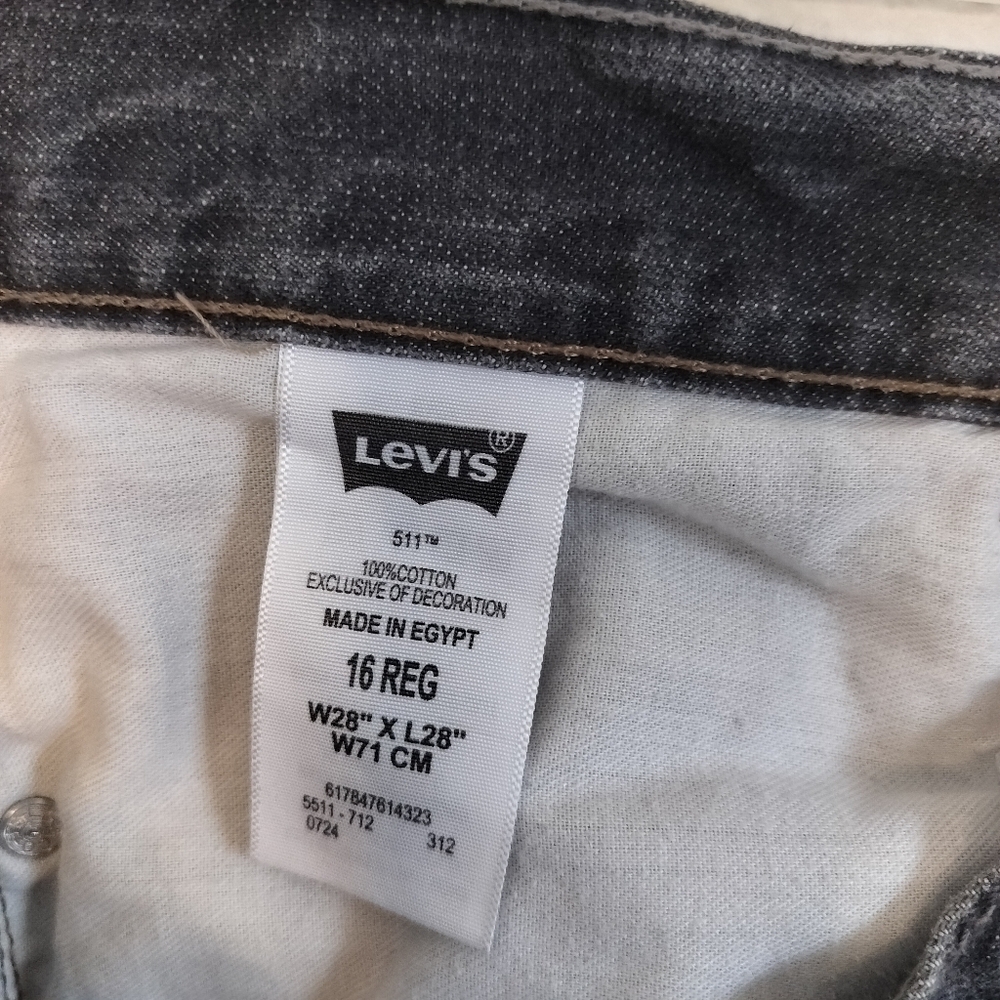 Boys Levis‎ 511 Skinny Jeans Size 16R Gray Casual Urban - Picture 5 of 9
